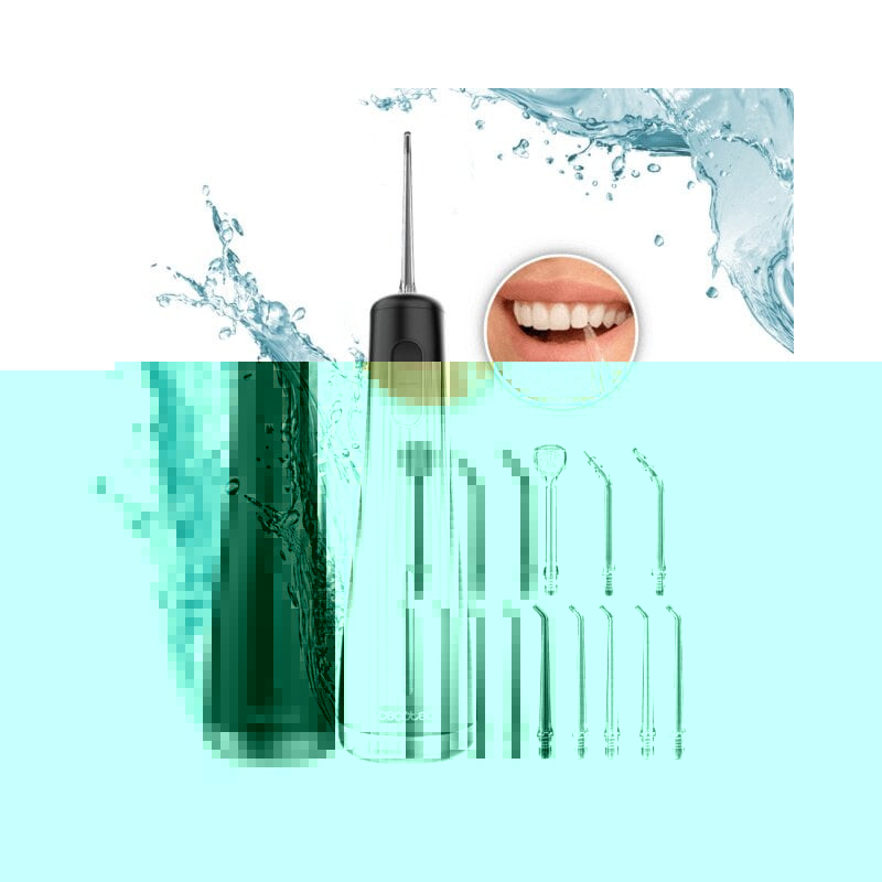 irigator bucal cecotec toothcare jet liberty, 1600 pulsatii, 8 capete diferite, 250ml, 130 psi, 4 moduri, portabil
