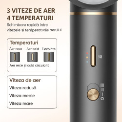 ondulator multistyler rovotec 802a, 6 in 1, tehnologie coanda, uscator profesional, 1300 w, 3 trepte de viteza, 4 trepte de temp