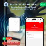 senzor vibratii smart nous e14 zigbee 3.0, alarma anti-efractie cu sirena puternica, notificari aplicatie, compatibil alexa goog