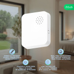 senzor vibratii smart nous e14 zigbee 3.0, alarma anti-efractie cu sirena puternica, notificari aplicatie, compatibil alexa goog