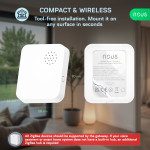 senzor vibratii smart nous e14 zigbee 3.0, alarma anti-efractie cu sirena puternica, notificari aplicatie, compatibil alexa goog