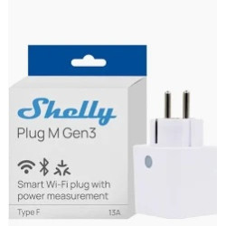 shelly plug m gen3 - priza inteligenta wi-fi si bluetooth, monitorizare energie, procesor shelly chip, control local si au