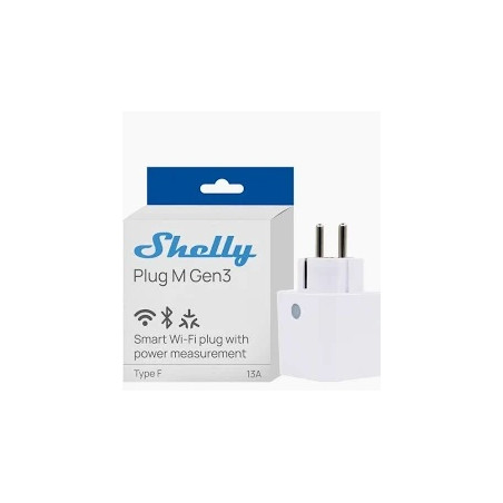 shelly plug m gen3 - priza inteligenta wi-fi si bluetooth, monitorizare energie, procesor shelly chip, control local si au