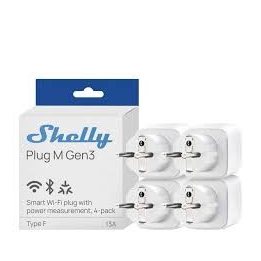shelly plug m gen3 (pachet 4 prize)- priza inteligenta wi-fi si bluetooth, monitorizare energie, procesor shelly chip, cont