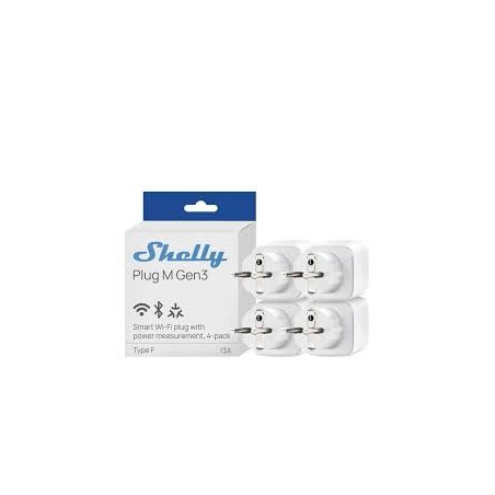 shelly plug m gen3 (pachet 4 prize)- priza inteligenta wi-fi si bluetooth, monitorizare energie, procesor shelly chip, cont