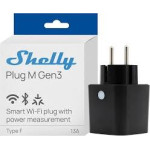 shelly plug m gen3 black - priza inteligenta wi-fi si bluetooth, monitorizare energie, procesor shelly chip, control local 