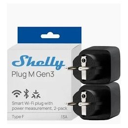 shelly plug m gen3 black (pachet 2 prize) - priza inteligenta wi-fi si bluetooth, monitorizare energie, procesor shelly chi