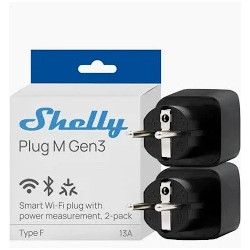 shelly plug m gen3 black (pachet 2 prize) - priza inteligenta wi-fi si bluetooth, monitorizare energie, procesor shelly chi
