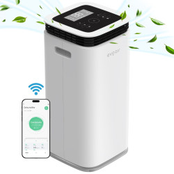 dezumidificator evoair, flexidry 22 smart, 22l/24h senzor de umiditate, functie ionizare, uscare rufe, rezervor 4.5l, alb