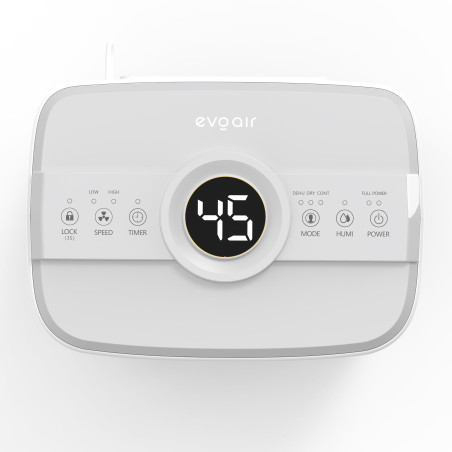 dezumidificator evoair dryora 10, 10l/24h, senzor de umiditate, dezumidifcare continua, uscare rufe, lumina ambientala, rezervor