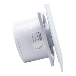 ventilator de baie ecovent decora smart, o125, super silent, senzor umiditate, timer, panou sticla, clapeta antiretur, debit