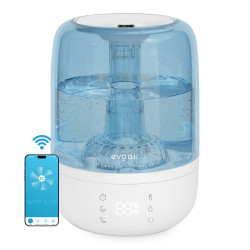 umidificator evoair luno blue, smart, wifi, rezervor 2.5lcapacitate de umidificare 150 ml/h, senzor umiditate, autonomie 16 ore,