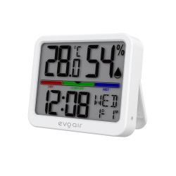 higrometru si termometru digital, evoair sentimini, indicator umiditate si temperatura, data si ora, alb