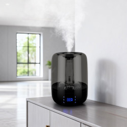 umidificator evoair luno black, smart, wifi, rezervor 2.5l, capacitate de umidificare 150 ml/h, senzor umiditate, autonomie 16 o
