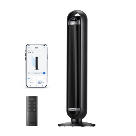 ventilator turn smart dreo dr-htf013s, telecomanda, 8 viteze, 4 moduri functionare, oscilatie automata 90°, timer 8h, contr