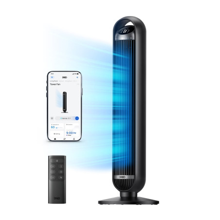 ventilator turn smart dreo dr-htf013s, telecomanda, 8 viteze, 4 moduri functionare, oscilatie automata 90°, timer 8h, contr