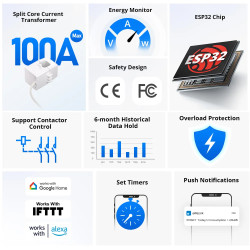 contor de consum de electricitate 100a wifi pow ring sonoff powct
