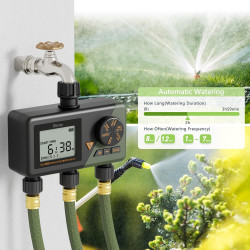 programator automat pentru irigare diivoo wt10m-gn, 3 zone, ip54, functie rain delay