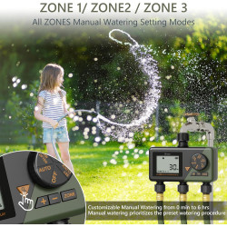 programator automat pentru irigare diivoo wt10m-gn, 3 zone, ip54, functie rain delay