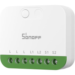 releu smart sonoff mini-2gs, matter, control aplicatie, 2 canale, 16a, wifi, alb