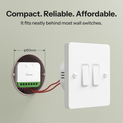 releu smart sonoff mini-2gs, matter, control aplicatie, 2 canale, 16a, wifi, alb