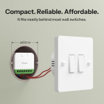 releu smart sonoff mini-2gs, matter, control aplicatie, 2 canale, 16a, wifi, alb