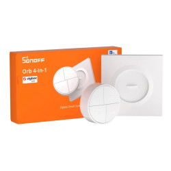 intrerupator smart sonoff fusion snzb-01m, 4 butoane, control prin zigbee, wireless, alb