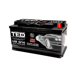 baterie auto 12v 96ah cu start stop, pornire 855a, dimensiuni 353 x 175 x 190 mm borna+ dreapta ted electric ted003836