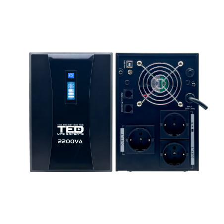 ups 2200va 1250w cu stabilizator si management, 3x schuko, ecran lcd si 4x acumulator 12v 7ah, ted electric ted004666