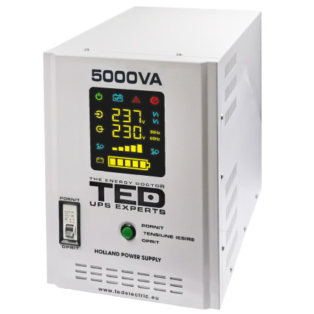 ups 5000va/3500w runtime extins utilizeaza doi acumulatori (neinclusi) ted electric - ted001689