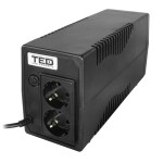 ups 700va 400w cu stabilizator fara management, 2x schuko, ecran led si acumulator 12v 7ah, ted electric ted003966
