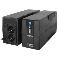 ups 700va 400w cu stabilizator fara management, 2x schuko, ecran led si acumulator 12v 7ah, ted electric ted003966