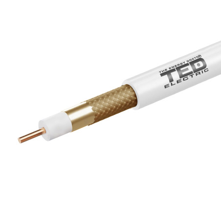 cablu coaxial rg6 cu  tresa cca, rola 100m, ted