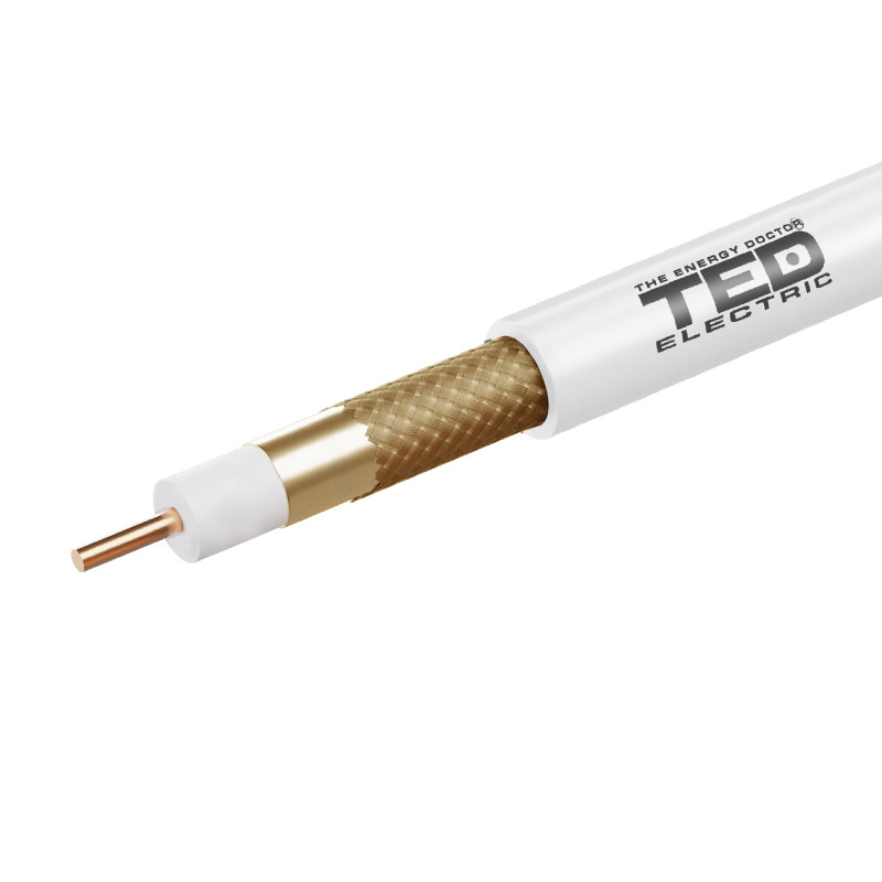 cablu coaxial rg6 cu  tresa cca, rola 305m, ted