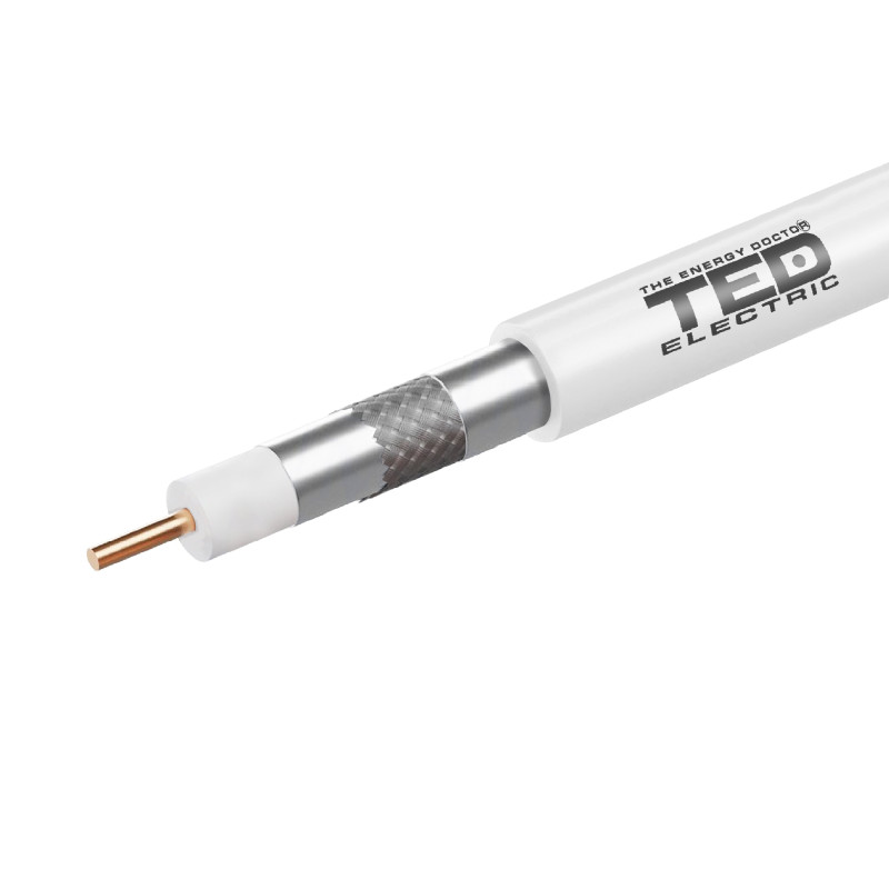 cablu coaxial rg6 tri-shield ccs  tresa cca, rola 305ml, ted
