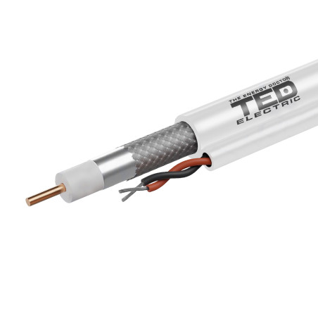 cablu coaxial rg6 ccs  cca, rola 100m, ted