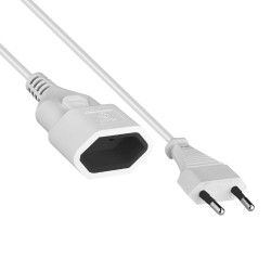prelungitor 5 metri cu 1 nechuko, cablu 2x 0.75mm, culoare alb, putere 550w 3a, ted electric ted004161