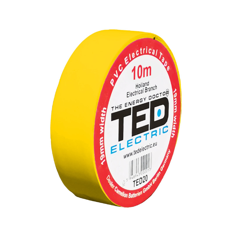 banda izolatoare 10m x 19mm galbena, ted banda izolatoare 10m x 19mm galbena, ted