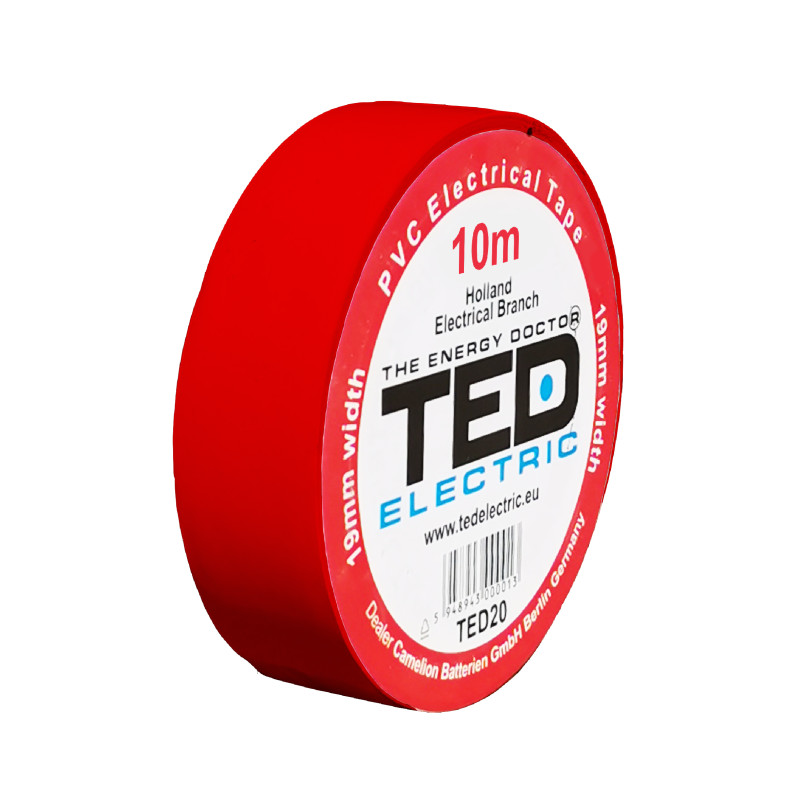 banda izolatoare 10m x 19mm rosie, ted banda izolatoare 10m x 19mm rosie, ted