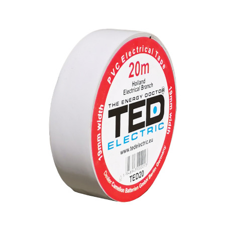 banda izolatoare 20m x 19mm alba, ted