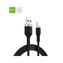 cablu incarcare usb tip-c data sync metal, culoare negru, incarca cu 3a, golf 71t
