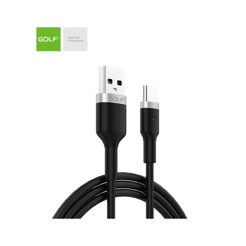 cablu incarcare usb tip-c data sync metal, culoare negru, incarca cu 3a, golf 71t cablu incarcare usb tip-c data sync metal, culoare negru, incarca cu 3a, golf 71t
