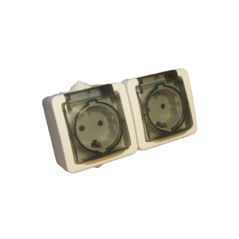 priza dubla pt schuko antigron cu capac spn1502 priza dubla pt schuko antigron cu capac spn1502