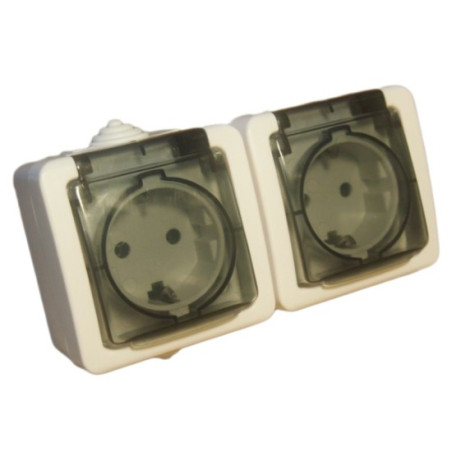 priza dubla pt schuko antigron cu capac spn1502