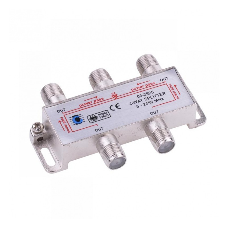 spliter catv 4 cai quality 5 - 2450 mhz ted477500 spliter catv 4 cai quality 5 - 2450 mhz ted477500