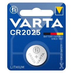 baterie litiu 3v cr2025 170mah, dimensiuni 20 x 2.5 mm varta blister 1