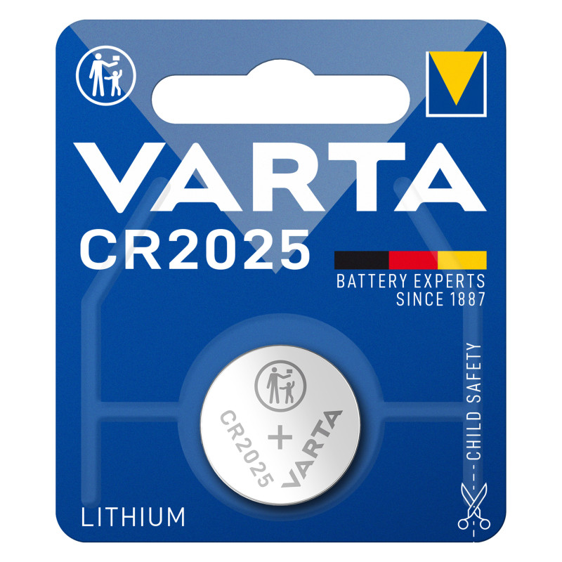 baterie litiu 3v cr2025 170mah, dimensiuni 20 x 2.5 mm varta blister 1 baterie litiu 3v cr2025 170mah, dimensiuni 20 x 2.5 mm varta blister 1