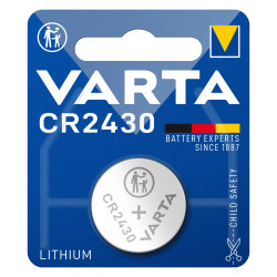 baterie litiu 3v cr2430 300mah, dimensiuni 24 x 30 mm varta blister 1