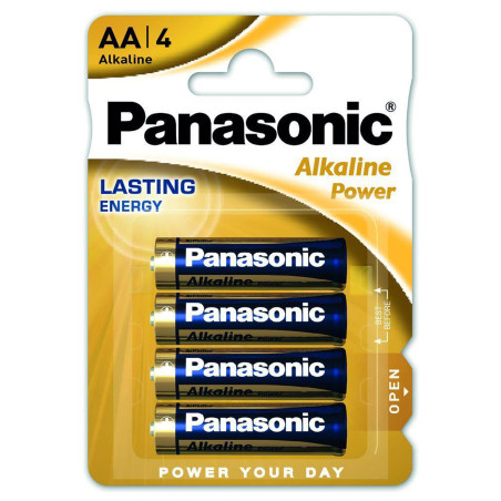 baterii alcaline aa lr6 1.5v panasonic alkaline power blister 4