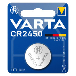 baterie litiu 3v cr2450 570mah, dimensiuni 24 x 50 mm varta blister 1